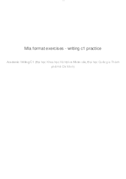 Mla format exercises - writing c1 practice | Academic Writing C1 | Đại học Khoa học Xã hội và Nhân văn, Đại học Quốc gia Thành phố HCM