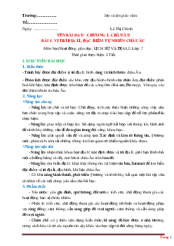 Giáo án Địa Lí lớp 7 sách kết nối tri thức học kỳ 1