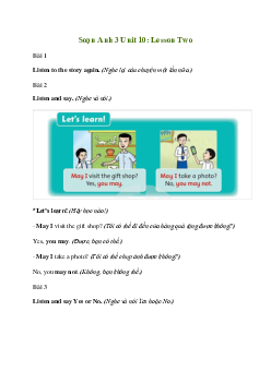 Giải Tiếng Anh lớp 3 Unit 10: Lesson Two | Family and Friends
