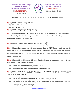 Đề thi học kì 1 Toán 11 năm 2019 – 2020 trường Hoàng Hoa Thám – TP HCM