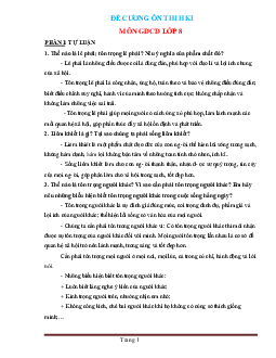 Đề Cương Ôn Thi HK1 Môn GDCD Lớp 8 (có đáp án)