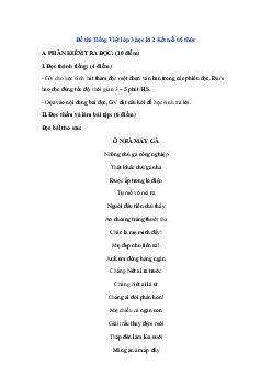 Đề thi Tiếng Việt lớp 3 học kì 2 Kết nối tri thức Số 2