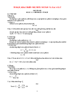 Chuyên đề hoán vị, chỉnh hợp, tổ hợp, xác suất môn Toán lớp 11