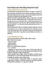 Hoạt động là gì? Hoạt động tiếng Anh là gì?