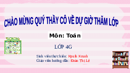 Giáo án điện tử Toán 4 Cánh diều: Khái niệm phân số