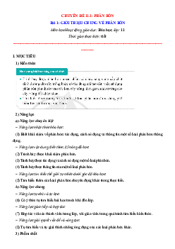Giáo án chuyên đề Hoá 11 Cánh diều