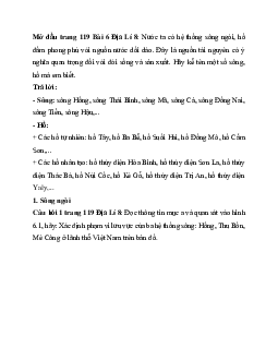 Giải SGK Địa lý 8 bài 6: Thủy văn Việt Nam | Kết nối tri thức