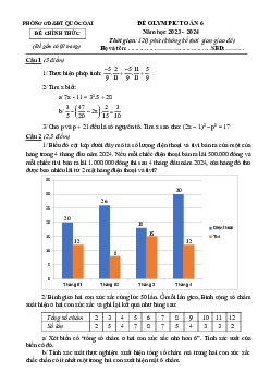 Đề Olympic Toán 6 năm 2023 – 2024 phòng GD&ĐT Quốc Oai – Hà Nội