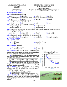 Đề kiểm tra cuối học kỳ 1 Toán 7 năm 2023 – 2024 sở GD&ĐT Bắc Ninh