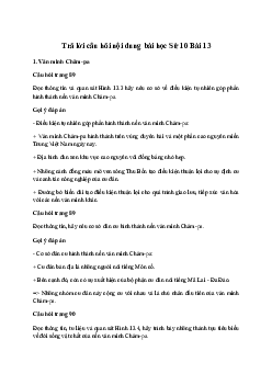 Giải Lịch sử 10 Bài 13: Văn minh Chăm-pa, Văn minh Phù Nam | Cánh diều