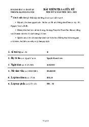 Bài làm bài kiểm tra giữa kì - môn Việt ngữ học | Đại Học Hà Nộiv