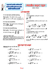 Phiếu Bài Tập Toán 9 Một Số Phép Biến Đổi Căn Thức Bậc Hai Của Biểu Thức Đại Số