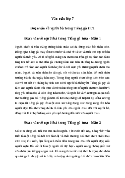 Đoạn văn cảm nghĩ về người bà trong Tiếng gà trưa (14 mẫu) | Văn mẫu lớp 7 Cánh diều