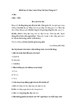 Đề thi học kì 2 lớp 2 môn Tiếng Việt theo Thông tư 27 - Đề 4 | Cánh Diều
