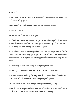 Sinh học 10 Bài 26: Thực hành điều tra một số bệnh do virus và tuyên truyền phòng chống bệnh