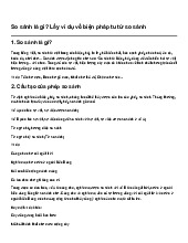 So sánh là gì? Lấy ví dụ về biện pháp tu từ so sánh