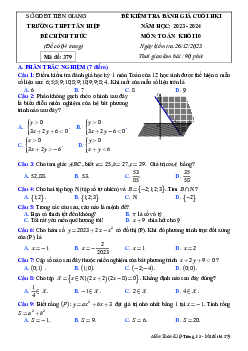 Đề cuối HK1 Toán 10 năm 2023 – 2024 trường THPT Tân Hiệp – Tiền Giang