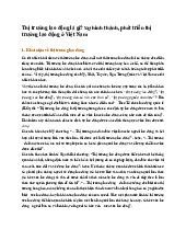 Thị trường lao động là gì? Sự hình thành, phát triển thị trường lao động ở Việt Nam