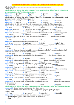 Đề thi thử 2023 Tiếng Anh bám sát minh họa có lời giải chi tiết-Đề 4