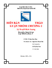 Biên Bản Thảo Luận CHƯƠNG-2 LỚP-49K29 - Môn quản trị học - Đại Học Kinh Tế - Đại học Đà Nẵng