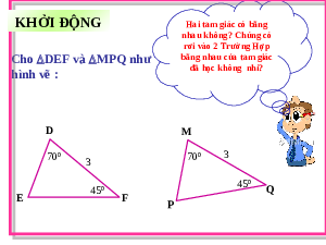 Bài giảng điện tử môn Toán 7 Chương 8 Bài 2: Tam giác bằng nhau G - C - G (Tiết 53) | Chân trời sáng tạo