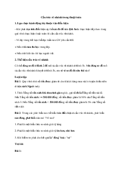 Giải Tin học 6 Bài 3: Cấu trúc rẽ nhánh trong thuật toán | Cánh diều