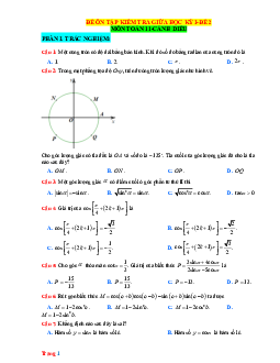 Đề thi giữa học kỳ 1 Toán 11 Cánh diều - Đề 2 (có đáp án)