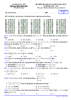 Đề thi học kỳ 2 Toán 12 năm 2020 – 2021 trường THPT Kim Liên – Hà Nội