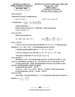 Đề học sinh giỏi huyện Toán 8 năm 2014 – 2015 phòng GD&ĐT Nho Quan – Ninh Bình