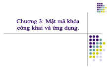 Chương 3: Mật mã khóa công khai và ứng dụng môn An toàn thông tin | Trường Đại học Thủy Lợi