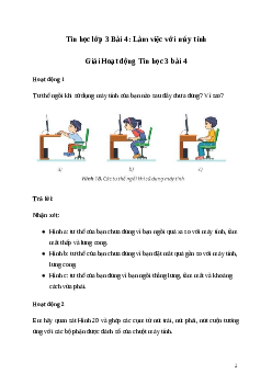 Giải Tin học lớp 3 Bài 4: Làm việc với máy tính | Kết nối tri thức