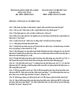 Ngân hàng câu hỏi ôn tập học phần Kiểm toán căn bản | Trường Đại học Kinh tế và Quản trị Kinh doanh, Đại học Thái Nguyên