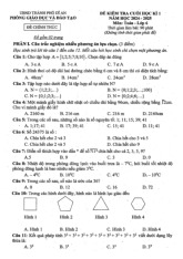 Đề cuối học kì 1 Toán 6 năm 2024 – 2025 phòng GD&ĐT Dĩ An – Bình Dương