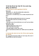 Vở bài tập Địa lý lớp 5 bài 19: Các nước láng giềng của Việt Nam