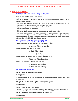 Tóm tắt lý thuyết và bài tập trắc nghiệm chuyên đề thứ tự thực hiện các phép tính