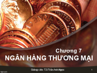 Chương 7 Ngân hàng thương mại môn Lý thuyết tài chính tiền tệ | Trường Đại học Kinh Tế - Luật, Đại học Quốc gia Thành phố Hồ Chí Minh