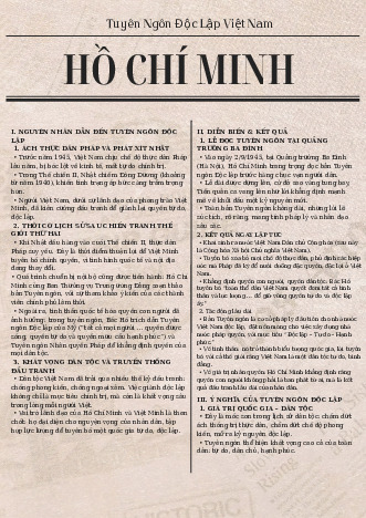 Tài liệu về Tuyên ngôn Độc lập Việt Nam