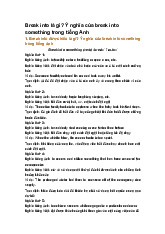 Break into là gì? Ý nghĩa của break into something trong tiếng Anh