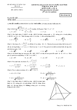 Đề kiểm tra KSCL đầu năm 2018 – 2019 Toán 12 sở GD và ĐT Gia Lai