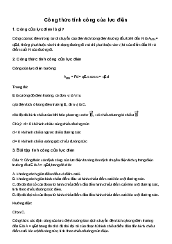Công thức tính hiệu điện thế Vật lí 11 sách Kết Nối Tri Thức
