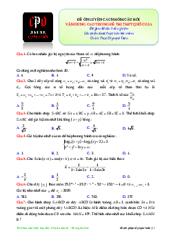 Ôn luyện các nhóm câu hỏi vận dụng cao trong đề thi THPTQG môn Toán (Đề 3)