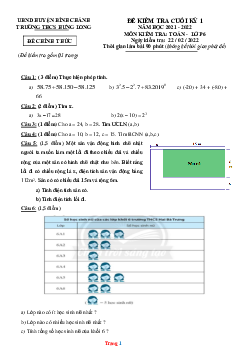 Đề thi HK1 môn Toán lớp 6 THCS Hưng Long 2021-2022