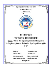 Tư Tưởng Hồ Chí Minh Về Độc Lập Và Tự Do | Môn Tư tưởng Hồ Chí Minh - Đại học Kinh Tế Quốc Dân