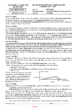 Đề thi tuyển sinh lớp 10 THPT Chuyên năm 2017-2018 môn hóa học Sở GD Quảng Nam (có lời giải)