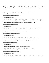 Tổng hợp Công thức tính diện tích, chu vi, thể tích hình các cơ bản | Toán 9