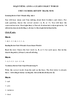 Review Unit 3 lớp 6 Friends - Smart World