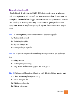 Tình huống trắc nghiệm môn Sản khoa có đáp án