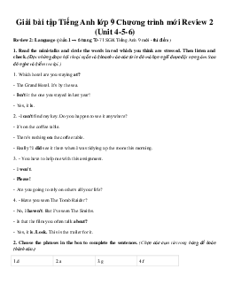 Giải bài tập Tiếng Anh lớp 9 Chương trình mới Review 2 (Unit 4-5-6)
