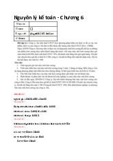 Chương 6 Tính khấu hao và tài khoản chi phí | Môn Nguyên lý kế toán - Đại học Kinh Tế Quốc Dân