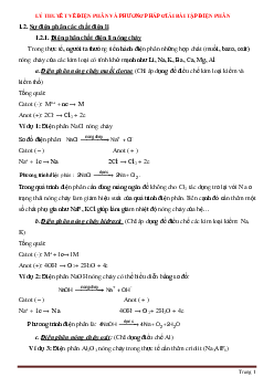 Lý thuyết về điện phân và phương pháp giải bài tập điện phân